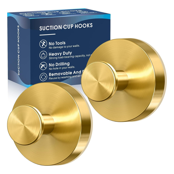 2-Pack Suction Cup Hooks Heavy Duty No Drill Towel Hangers