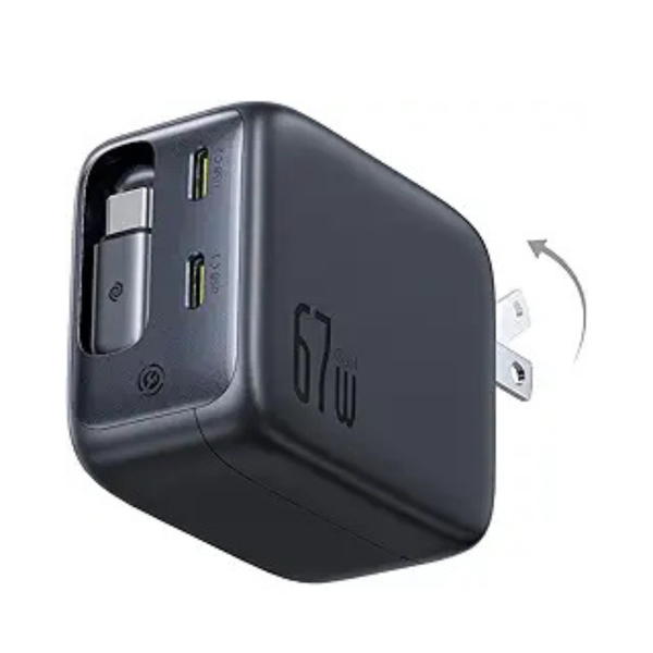 67W Baseus Enercore CJ11 Foldable USB-C Charger w/ Retractable Cable