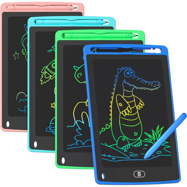 4-Pack 8.5'' Colorful Doodle Board LCD Writing Tablet