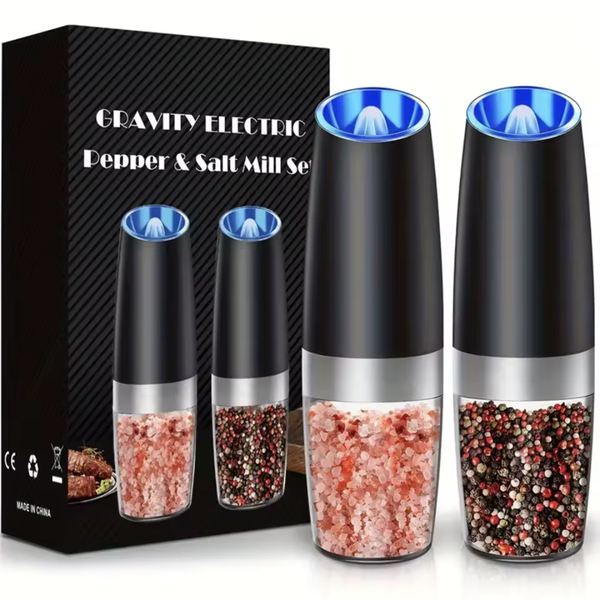 2-Piece Gravity Electric Salt and Pepper Mill