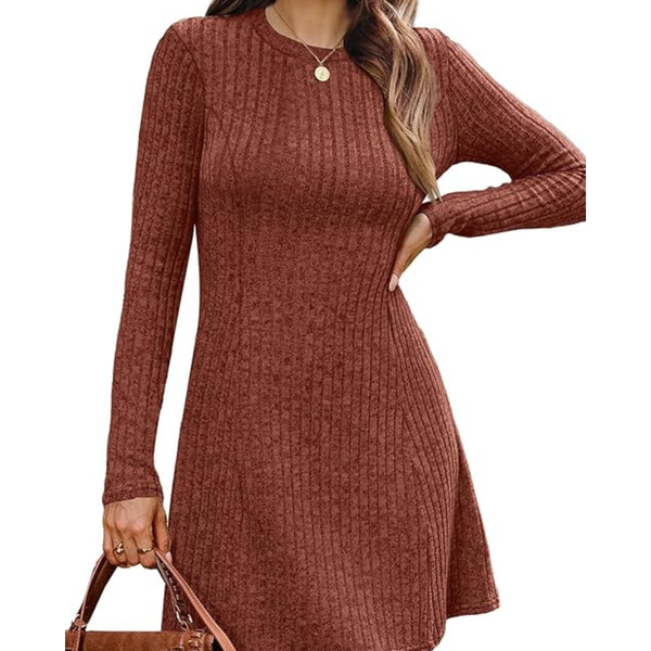 Women's Long Sleeve Sliming Sweater Dress