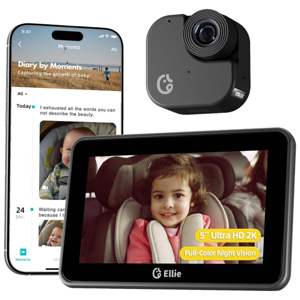 Ellie Baby Pro 2K UHD Backseat Monitor With Color Night Vision