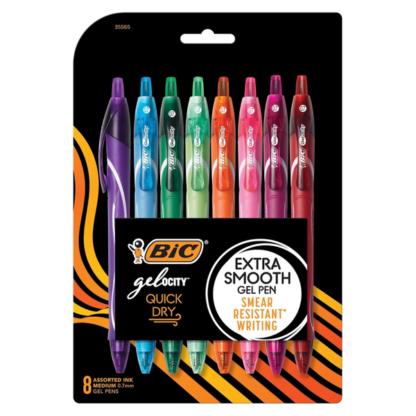 8-Count BIC Gelocity Quick Dry Medium Point (0.7mm) Gel Pens