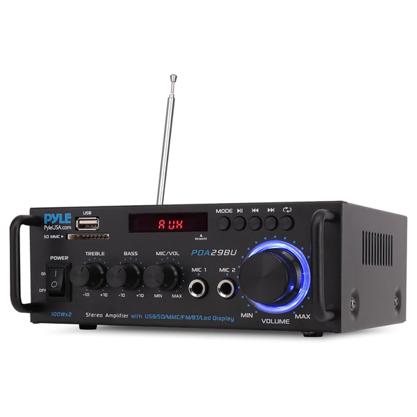 Pyle 200W Dual Channel Bluetooth Stereo Power Amplifier