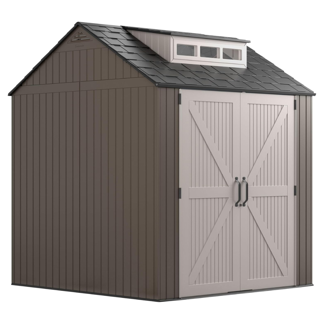 7' x 7' Rubbermaid Large Resin Outdoor Storage Shed With Floor (2 Colors)