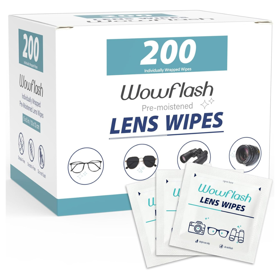 200-Count Pre-moistened Streak-Free Eye Glasses Cleaner Wipes