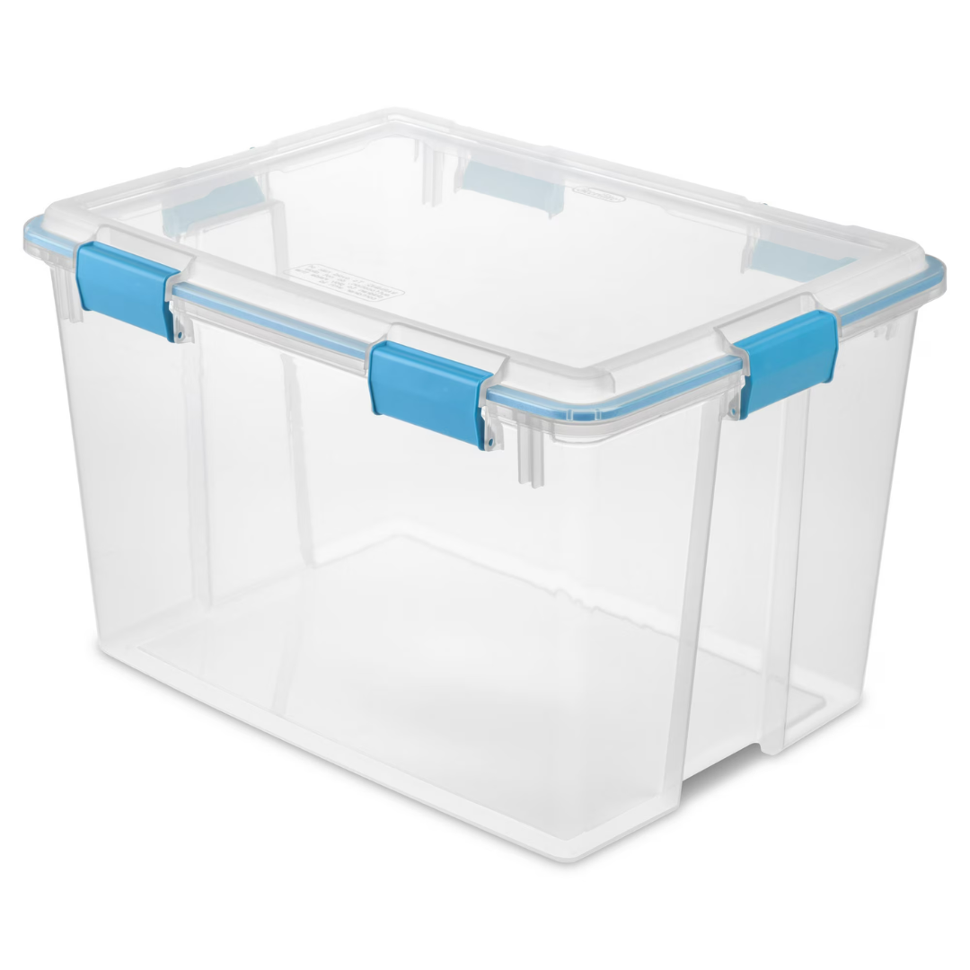 80Qt Gasket Box Weather Resistant Clear File Storage Bin