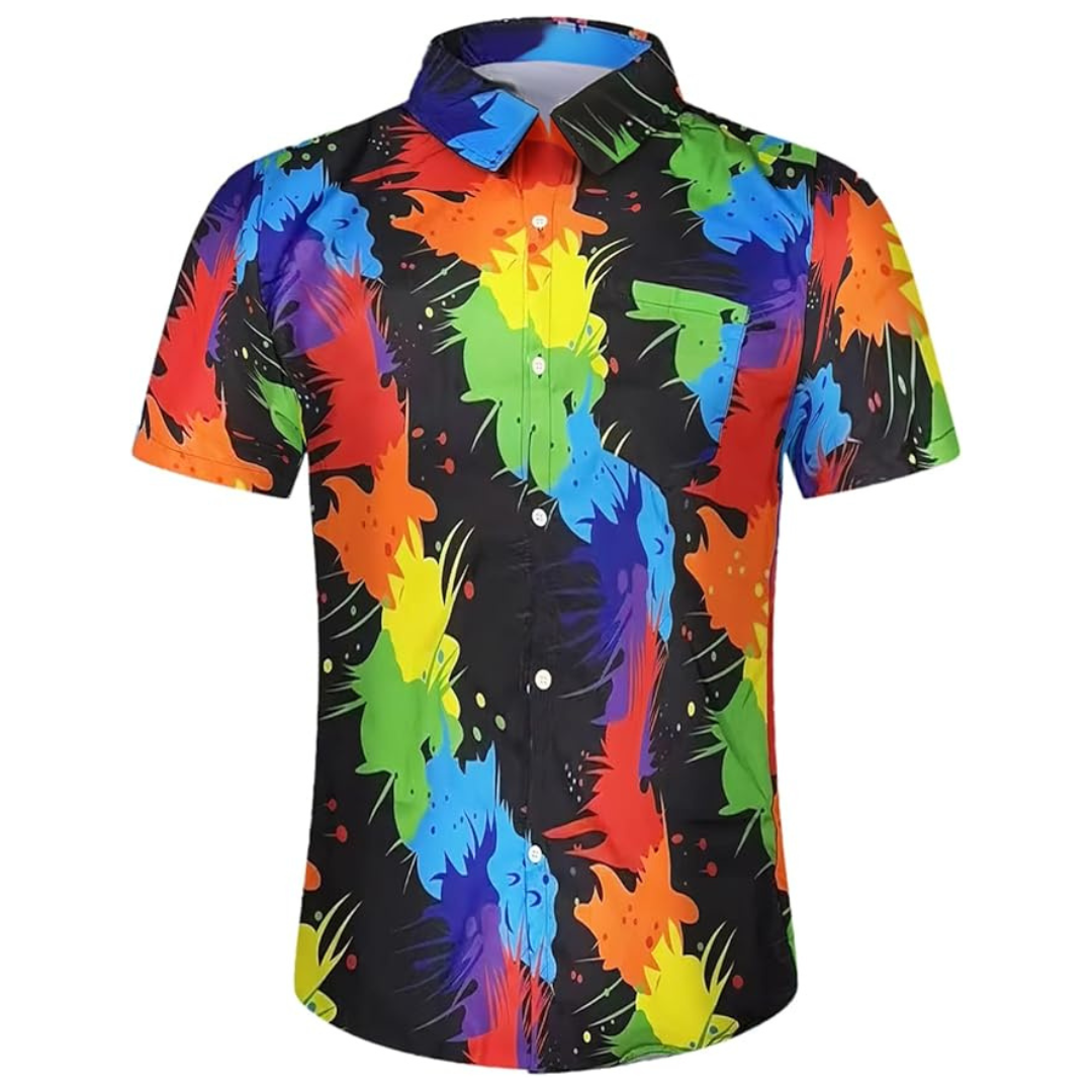 Men's Hawaiian Vintage Button Down Short Sleeve Shirt