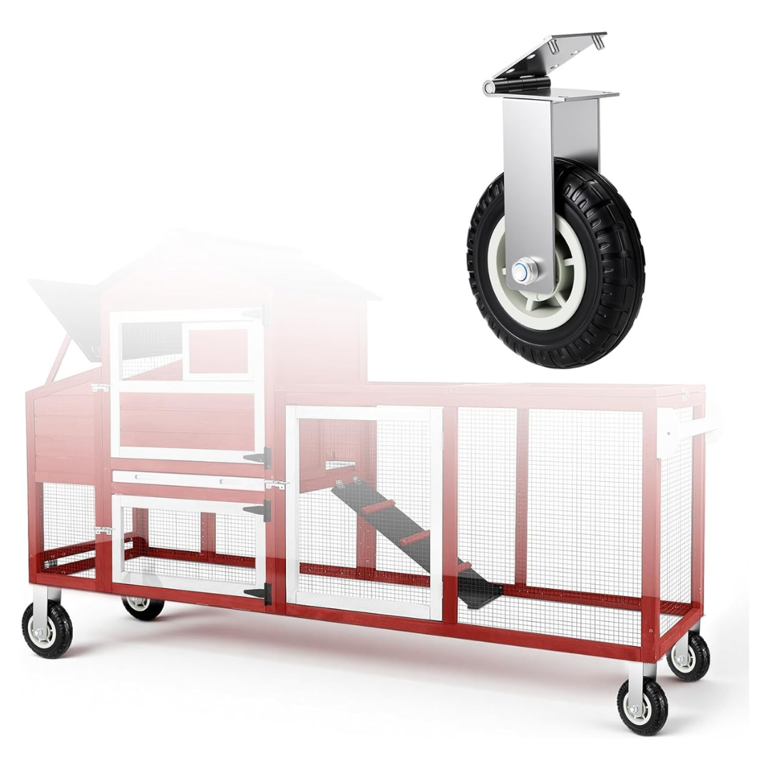 2-Pack Blulu 4.5'' Chicken Coop Wheels Kit