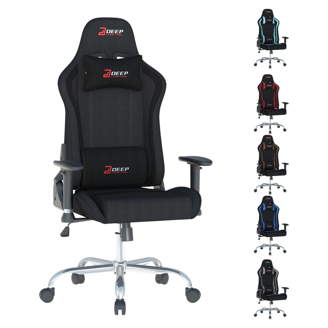 DEEPfurniture Ergonomic Fabric Gaming Chair