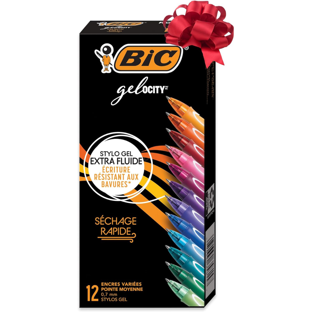 12-Count BIC Gelocity Quick Dry 0.7mm Medium Point Gel Pens