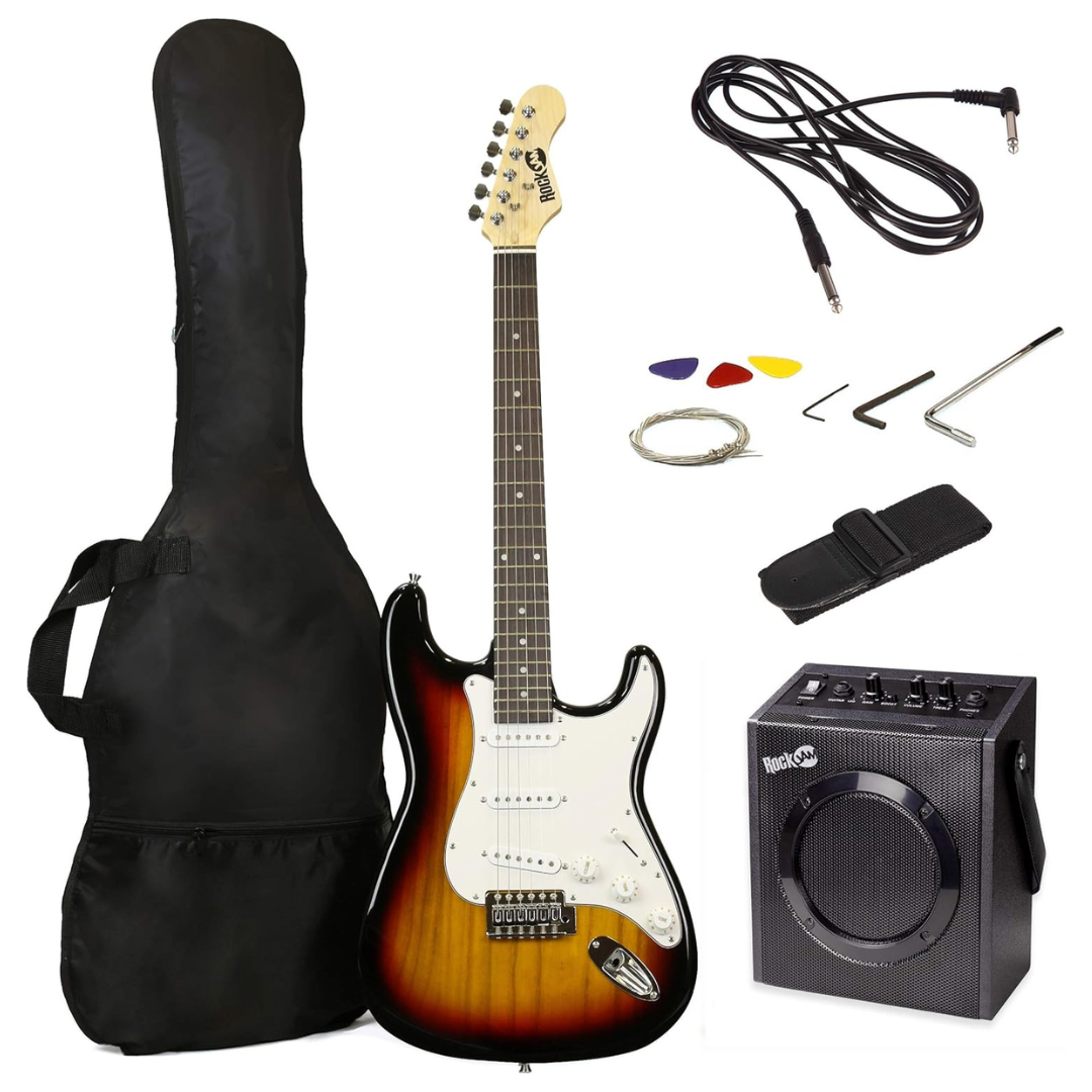 RockJam Electric Guitar Starter Kit W/ 10W Amp, Accessories & Lessons