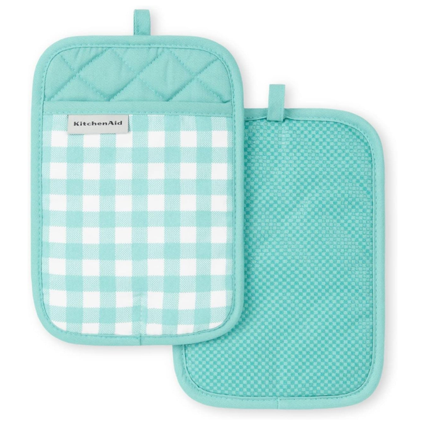 2-Pack 7" x 10" KitchenAid Gingham Pot Holder Set