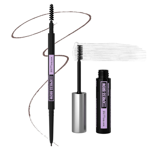 Maybelline Brow Ultra Slim Pencil & Brow Fast Sculpt Clear Gel Bundle