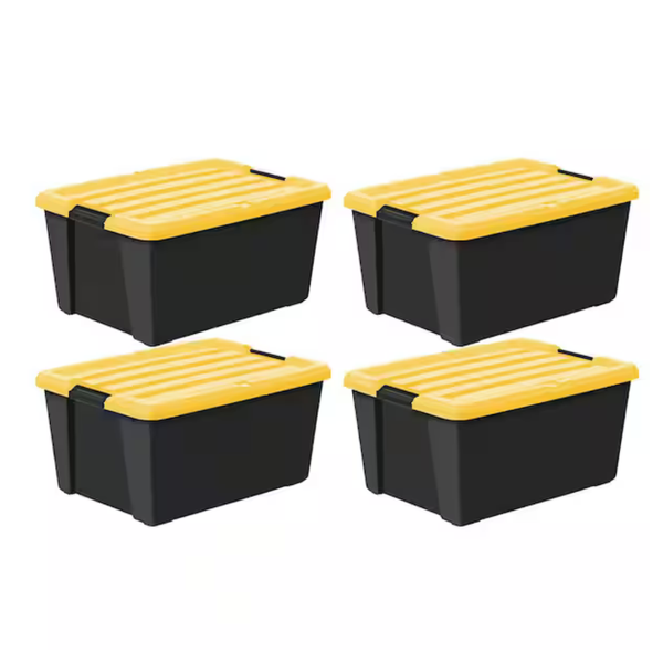 4-Pack IRIS 45 qt. /11.25 Gal. Plastic Storage Bins with Lids
