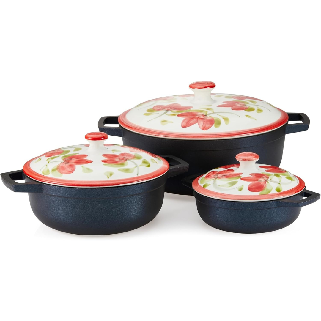 6-Piece Imusa 0.5/1.5/3.7qt Carmen de Viboral Nonstick Caldero Set