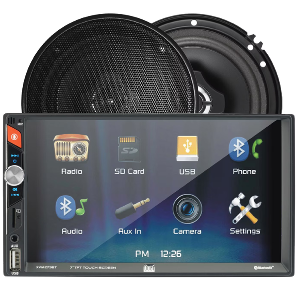 Dual Electronics XVM279SPK2 7 inch Car Stereo Bundle