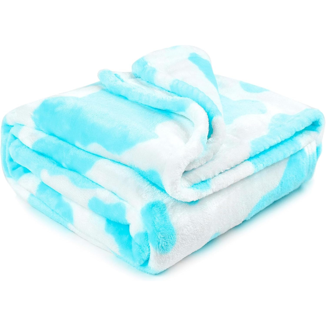 Kids Fuzzy Lighweight Cyan Throw Fleece Blankets