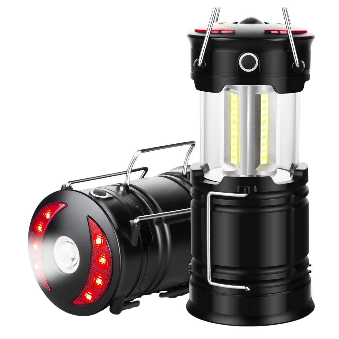 2-Pack Ezorkas Rechargeable 2-in-1 LED Camping Lanterns