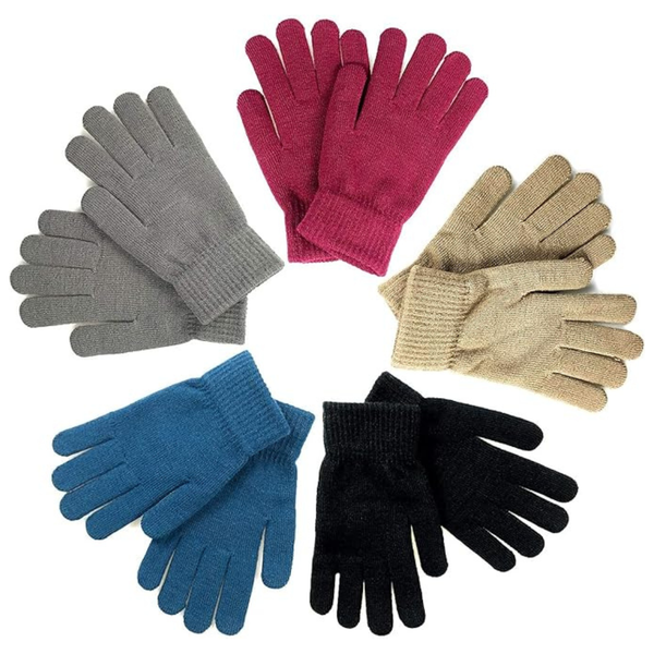 5-Pairs Stretchy Knit Warm Gloves