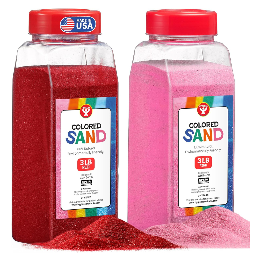 2-Pack 3 lb Hygloss Pink And Red Colored Sand Art