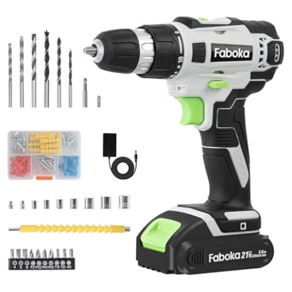 Faboka 21V Cordless Electric Power Drills Kit