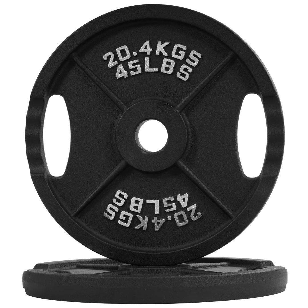 BalanceFrom 2", 45-Pound Classic Cast Iron Weight Plates (Pair)