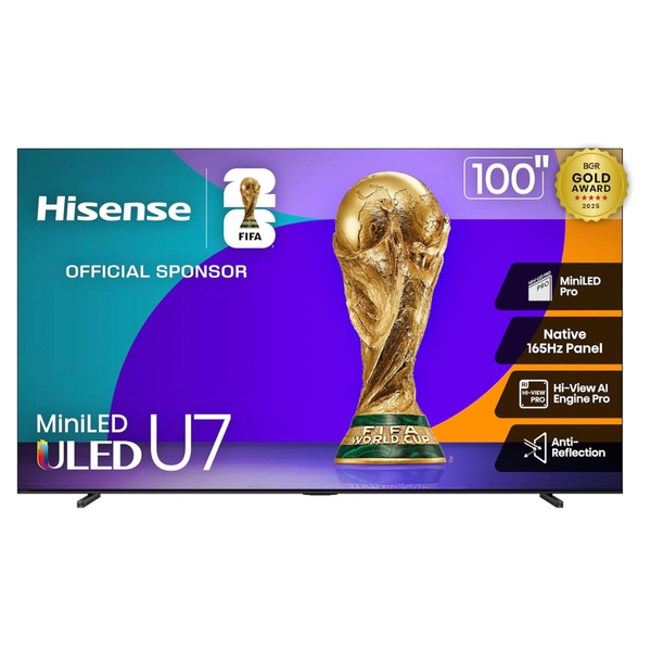 100" Hisense Class U7 4K Ultra HDR Smart Mini-LED ULED Google TV