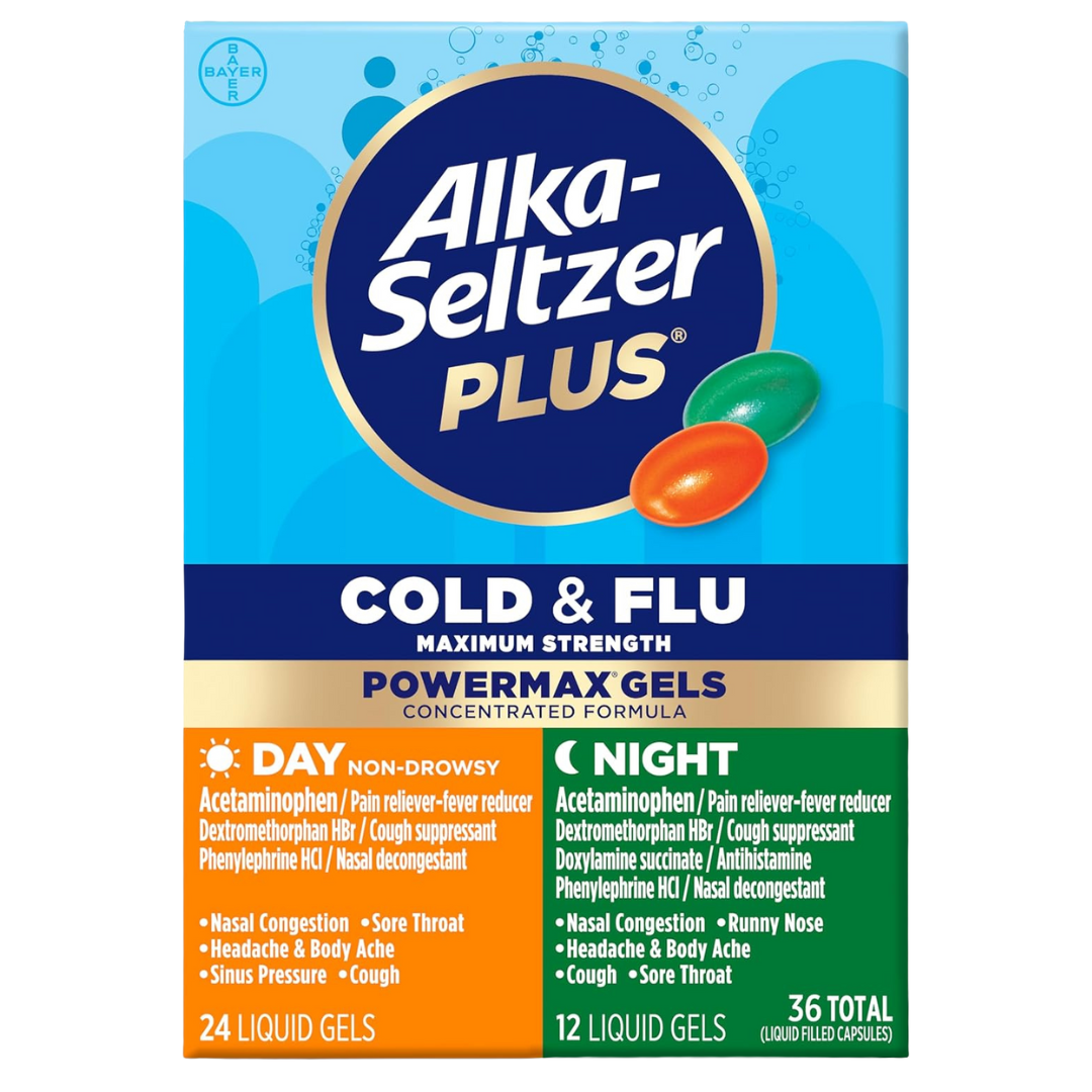 36-Count Alka-Seltzer Plus Power Max Cold & Flu Day+Night Medicine
