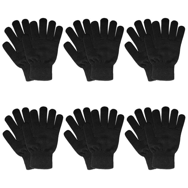 6-Pairs Clod Weather Thermal Stretchy Thin Magic Gloves