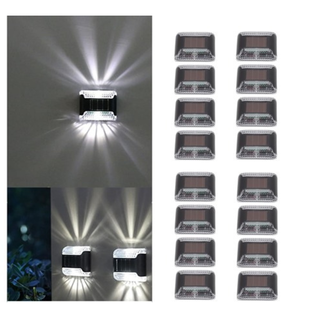 16-Pack High Brightness LED Solar Powered Wall Light