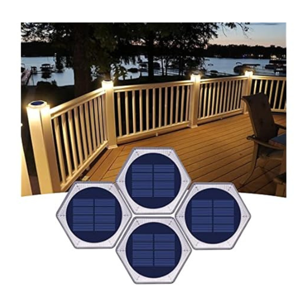 4-Pack YiLaie Solar Powered Outdoor Auto On/Off Deck Lights