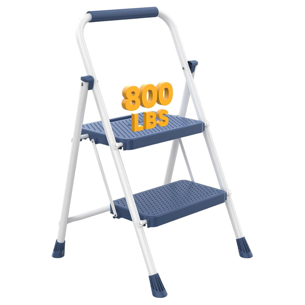 Folding 2 Step Ladder With Wide Anti-Slip Pedal