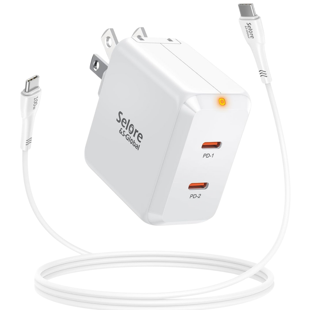 67W 2-Port GaN Fast USB-C Charger