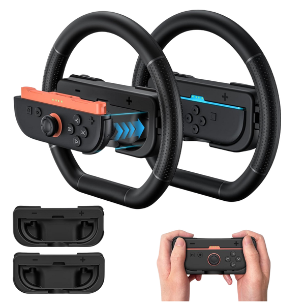 2-Pack GagaKing Steering Wheels for Nintendo Switch 2 Joy-Con (2025)