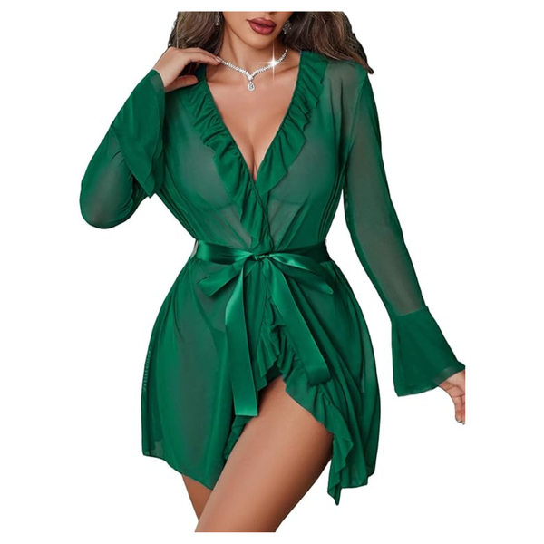 Avidlove Women's Mesh Lingerie Robe Set With Thong (Various)