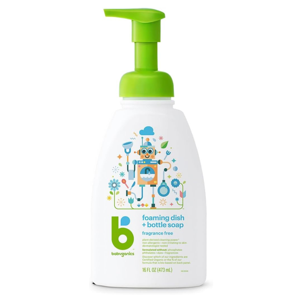 16-oz Babyganics Foaming Dish Soap, Pump Bottle, Fragrance Free