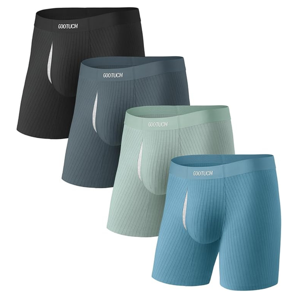 4-Pack Gootuch Men's Moisture Wicking Odor Control Stretch Boxer Briefs