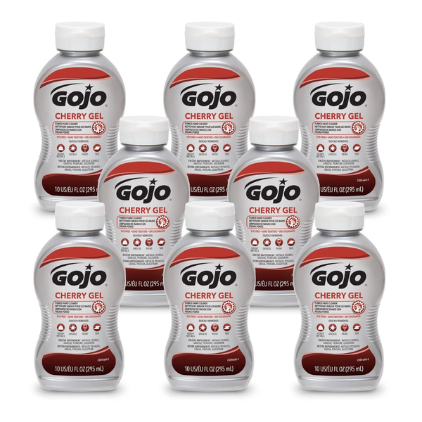 8-Pack 10 Fl Oz GOJO Cherry Gel Pumice Hand Cleaner
