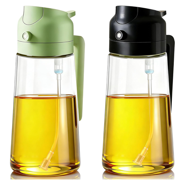 2-Pack 2-In-1 Oil Mister & Dispenser Bottle Kitchen Gadgets Accessories