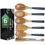6-Piece Wood Non-Stick Cooking Utensils Set