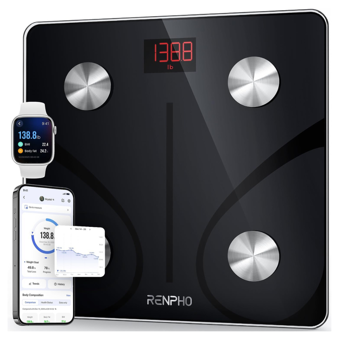 RENPHO Smart Digital Bathroom Scale With Bluetooth, Body Fat & BMI Monitor