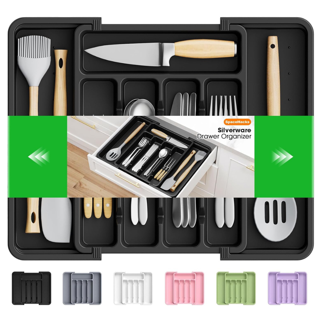 Adjustable & Expandable Silverware Drawer Organizer