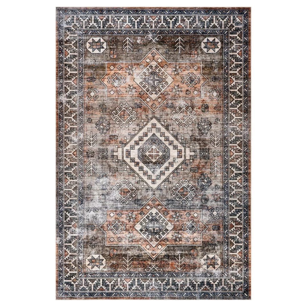 5 x 8ft Nuloom SpinClean Vintage Durable Washable Area Rug