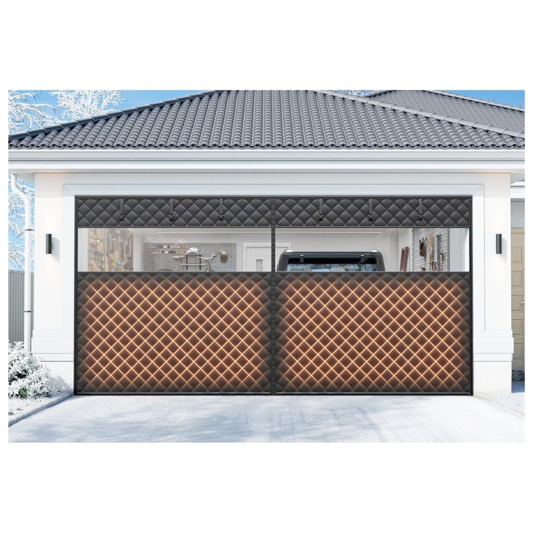 16x7 FT Magnetic Thermal Insulated Garage Door Curtains