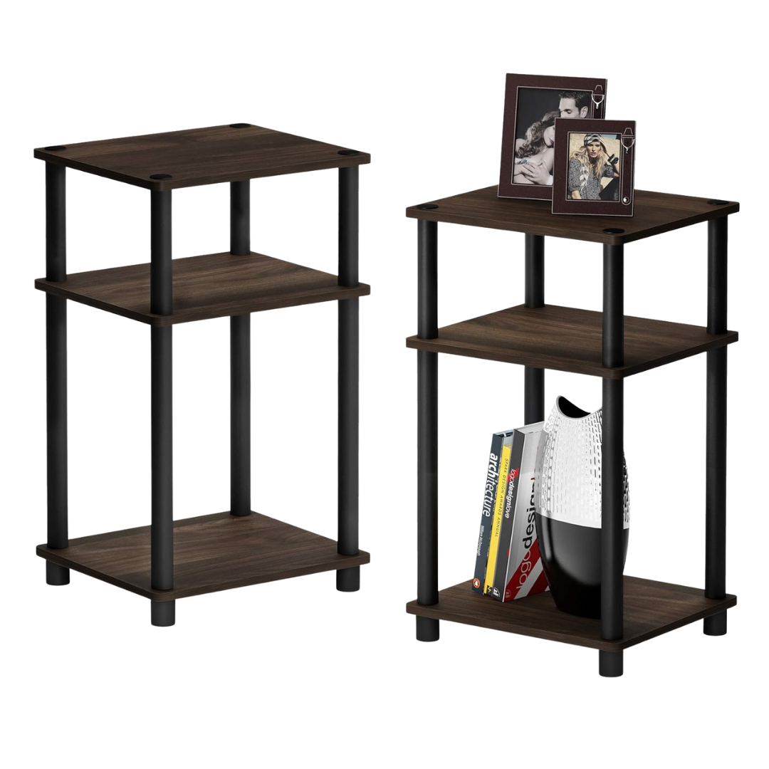 2-Pack Furinno Just 3-Tier Turn-N-Tube End Table