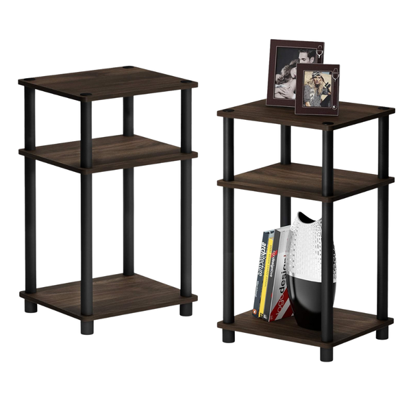 2-Pack Furinno Just 3-Tier Turn-N-Tube End Table