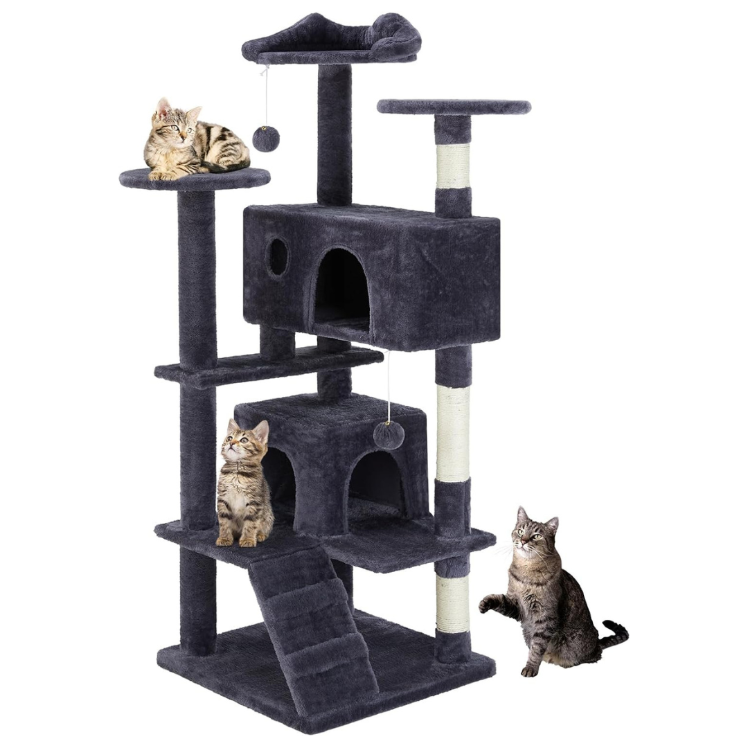 54" Indoor Multi-Level Cat Tree Tower