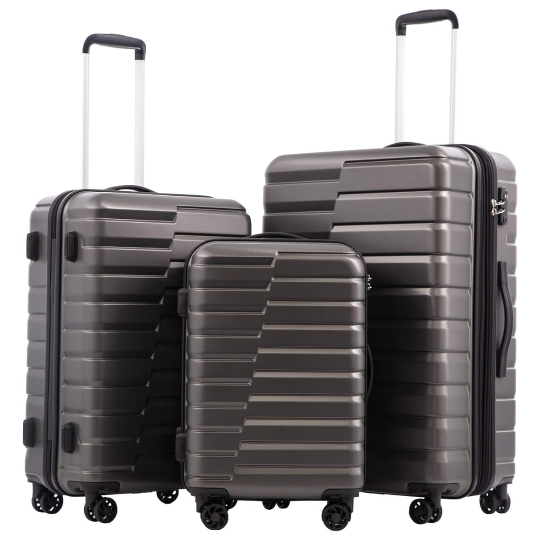 3-Piece Coolife Expandable Carry On Suitcase Luggage Set