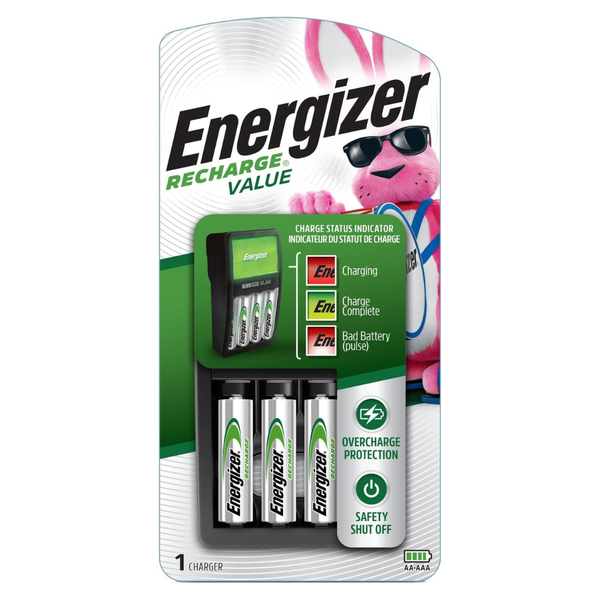 Energizer Value Charger For NiMH Rechargeable AA & AAA Batteries